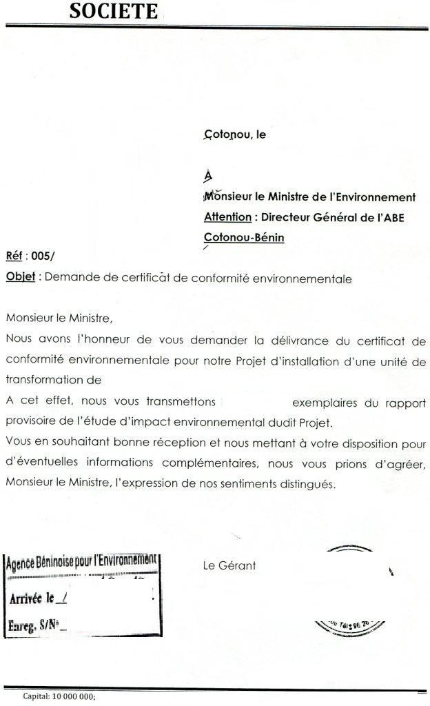lettre de decharge professionnelle